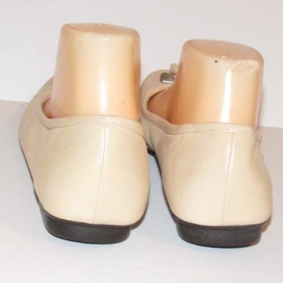 Prada Pink Beige Almond Toe Chrome Accent Designer Flats - Picture 6 of 12